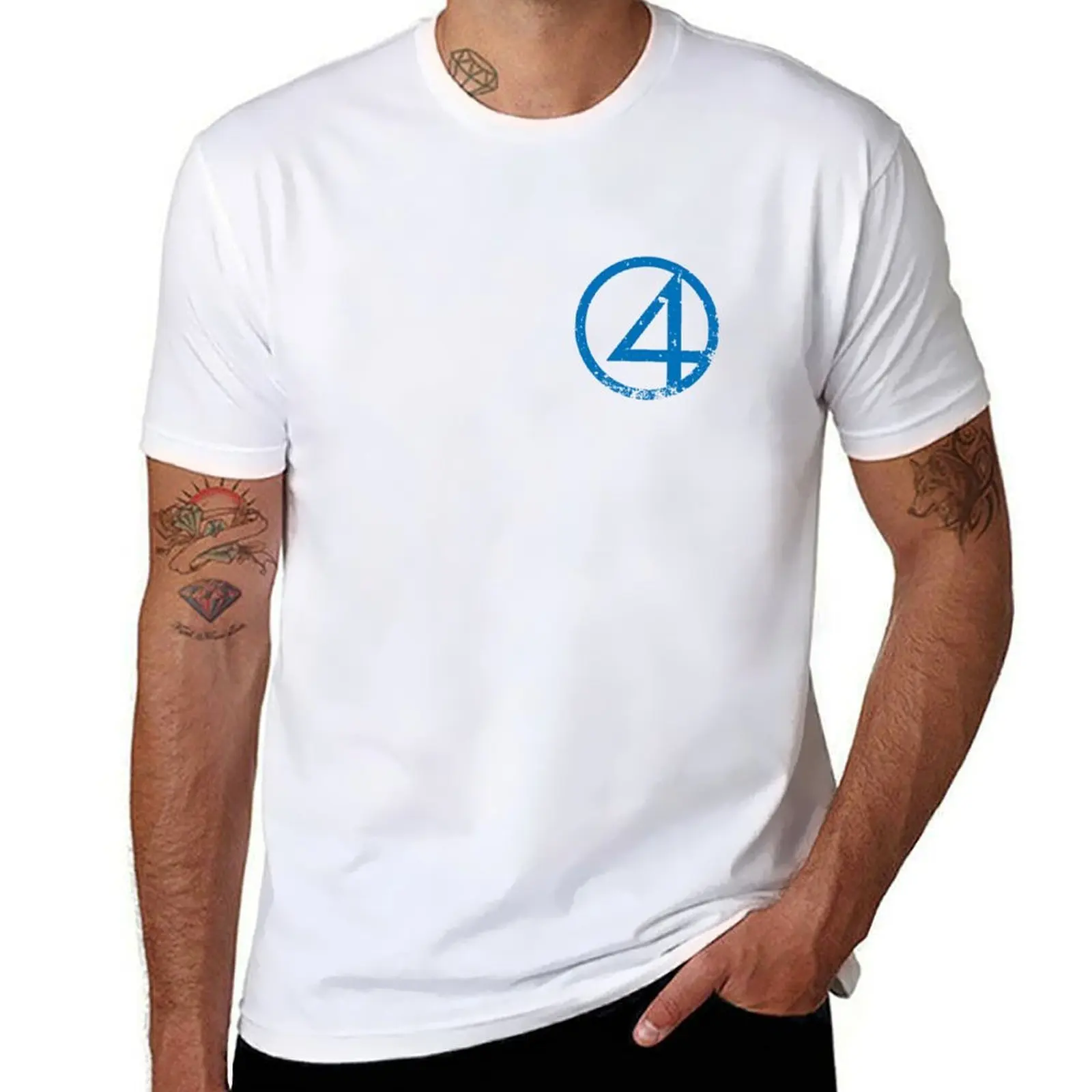 

fantastic 4 logo T-Shirt t shirts for man graphic tees black cotton t-shirt plain for man package T-Shirt