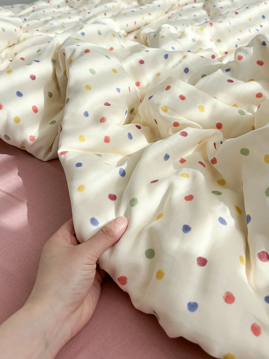 

Милый комплект постельного белья из хлопка, четыре предмета, двухслойный шелковый комплект из чистого хлопка, простыня, пододеяльник, комплект из трех предметов, комфорт и тепло