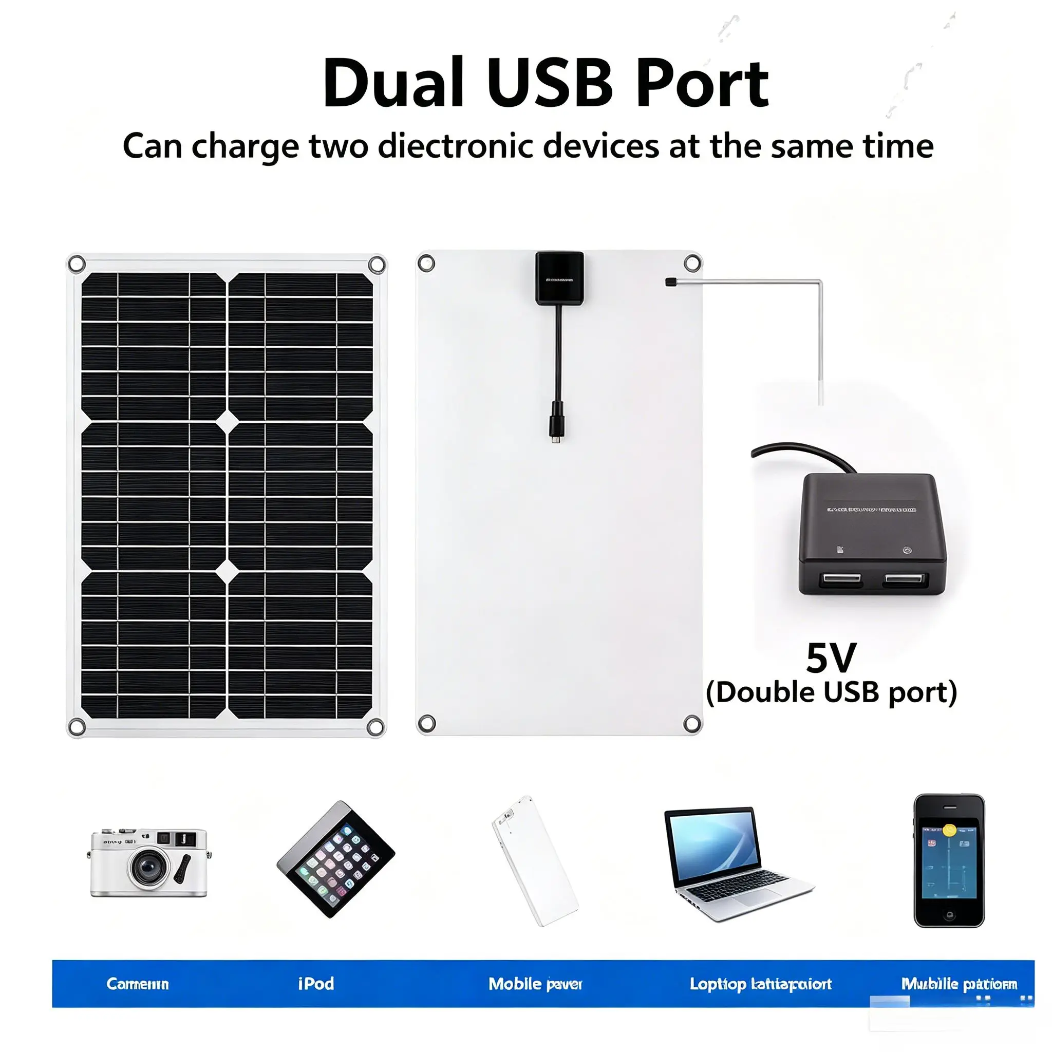 100A 12/24V Solar Panel Kit Portable Solar Charger With Charge Controller For Car RV Boat Battery Home Outdoor Use
