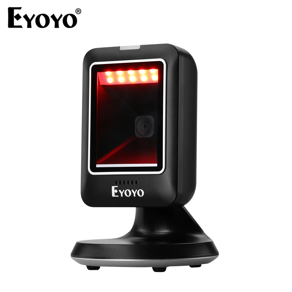 

Eyoyo 2D 1D Desktop Barcode Scanner With Automatic Sensing Scanning Omnidirectional USB Wired QR Image Data Matrix PDF417 Reader