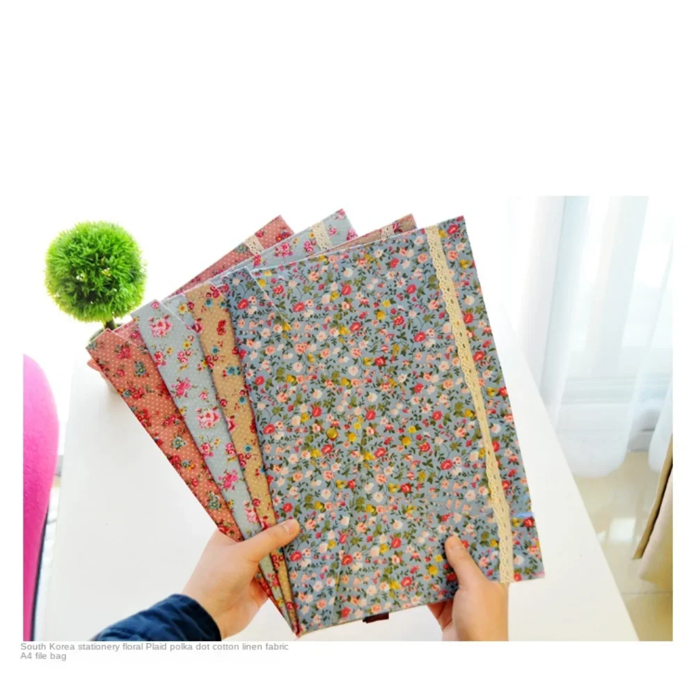 Portable Data Storage Elegant Button Folder Soft Floral a4 File Bag Large Capacity Waterproof Envelope File Organizer Students