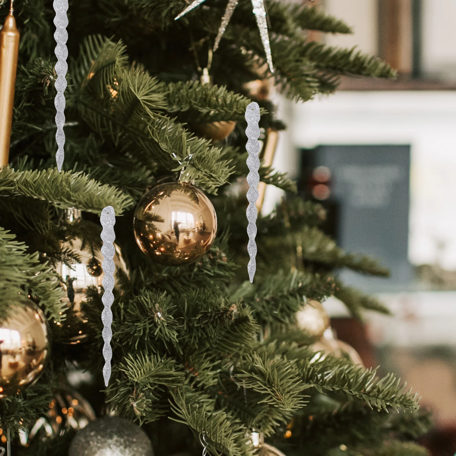 

60Pcs Christmas Tree Glitter Ornaments Xmas Hanging Decor Exquisite Party Supplies Xmas Pendant Hanging Decors