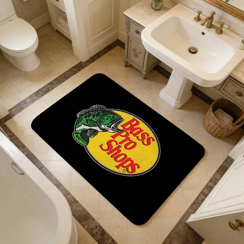 Fishing Brand Bass-Pro-Shops Bodenmatte, rechteckig, rutschfest, für Zuhause, weiche Badematte, für den Eingangsbereich, für drinnen und draußen, Willkommens-Fußmatte