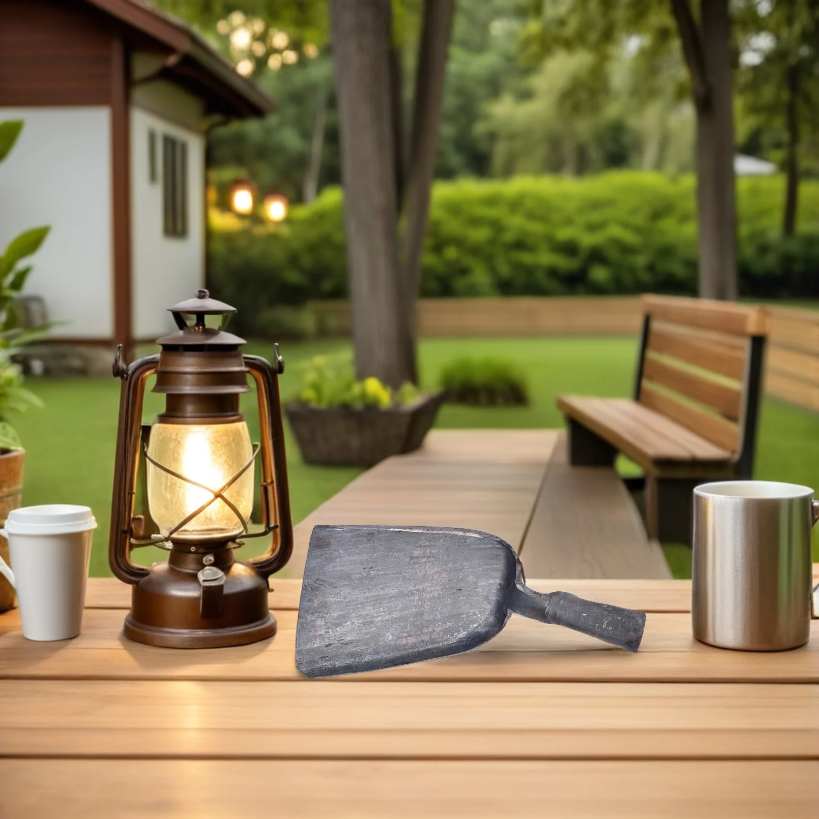 

Стальная лопата для угля, цельная формовочная лопата с длинной ручкой, каминная лопата для золы, кухонный инструмент для чистки, многофункциональный сверхмощный инструмент