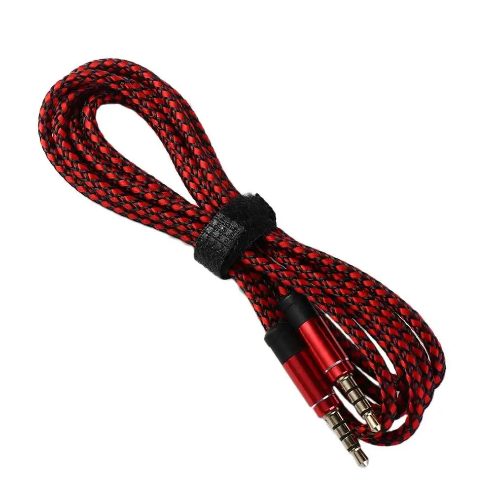 Male Car Mounted Auxiliary Line Stereo Nylon Braid Car AUX Cable Audio Adapter Cord Headphone Extension Cord 3.5mm Audio Cable