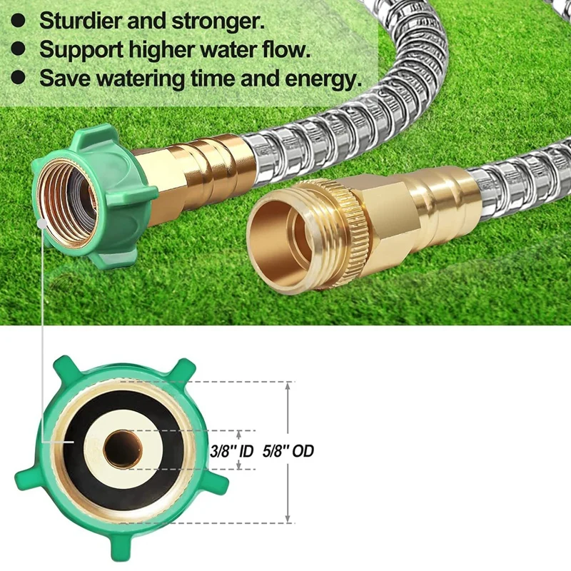 Садовый шланг, 25 футов, металлический водяной шланг с латунной насадкой, прочные фитинги, стойкий к проколу, простой в использовании и хранении, простой в использовании