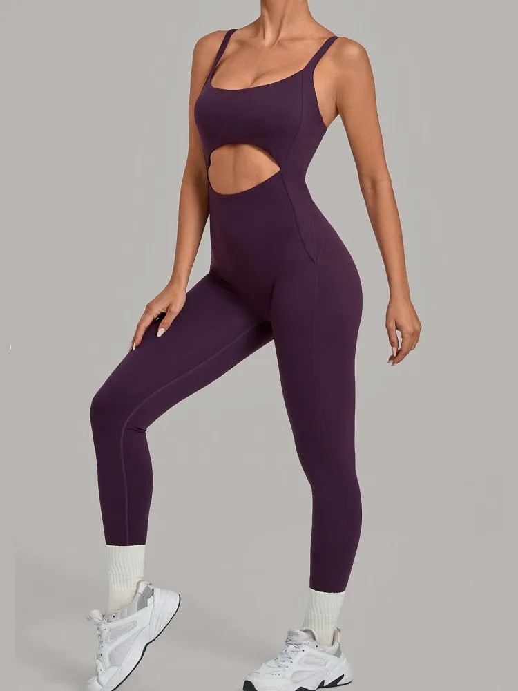 Solid Color Sports Women Jumpsuits For Summer Autumn Sleeveless Backless Fashion Streetwear Overalls Pants Trousers