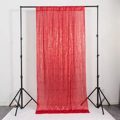 ShinyBeauty 스팽글 배경 커튼, 쉬머 사진 배경, 웨딩 생일 축하 장식, 4x8FT