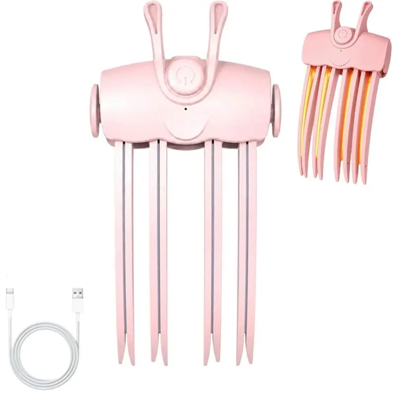 N85R-Type-C Rechargeable Heated Volumizing Clip Wireless Root Lift Tool, 2-Temp Control For Women Hair Volumizer