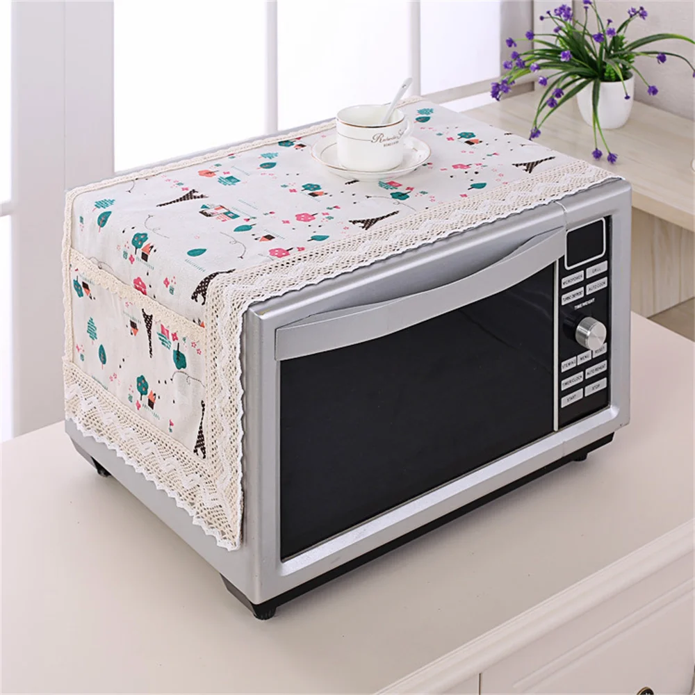 Microwave Oven Cover Waterproof Home Decoration Easy To Install Durable Household Tools Electric Oven Cover Cloth Dust Cover