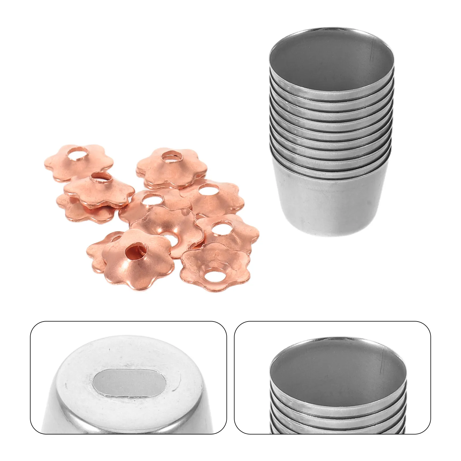 10Pcs Iron Knife Handle Ferrule for Chef Knife Making 8.7x5mm Hole Iron Kitchen Cutter End Cap DIY Reinforcement Ring for Wood