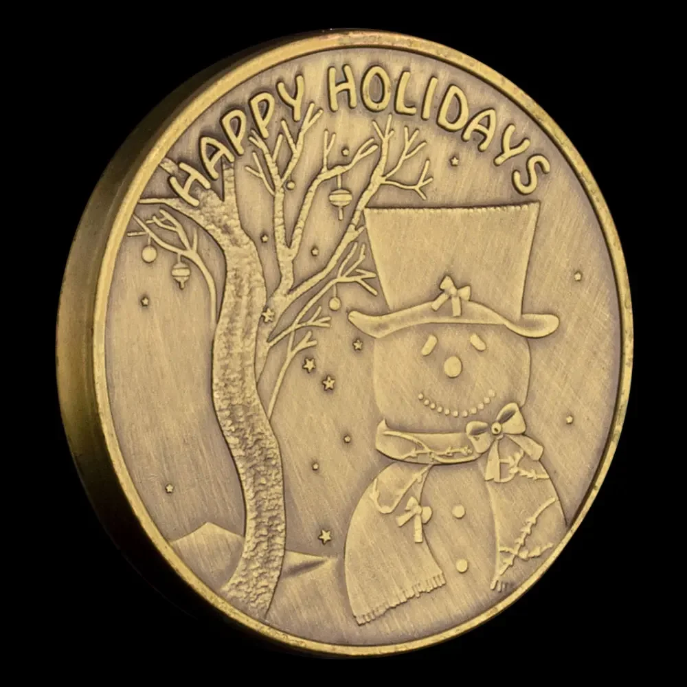 Best Wisher for Peace and Joy This Holiday Season Collectible Coin Copper Plated Merry Christmas Happy Holidays Souvenir Coins