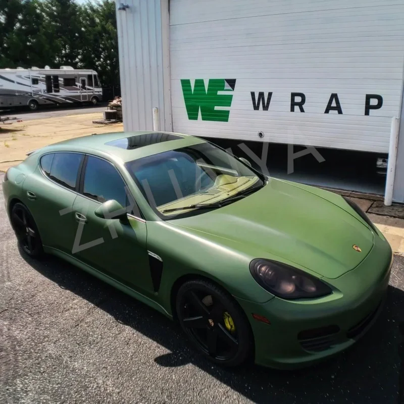 ZHUAIYA Matte Green Vinyl Wrap film wrapping film bright 1.52*18m rolling quality Warren Covering film car