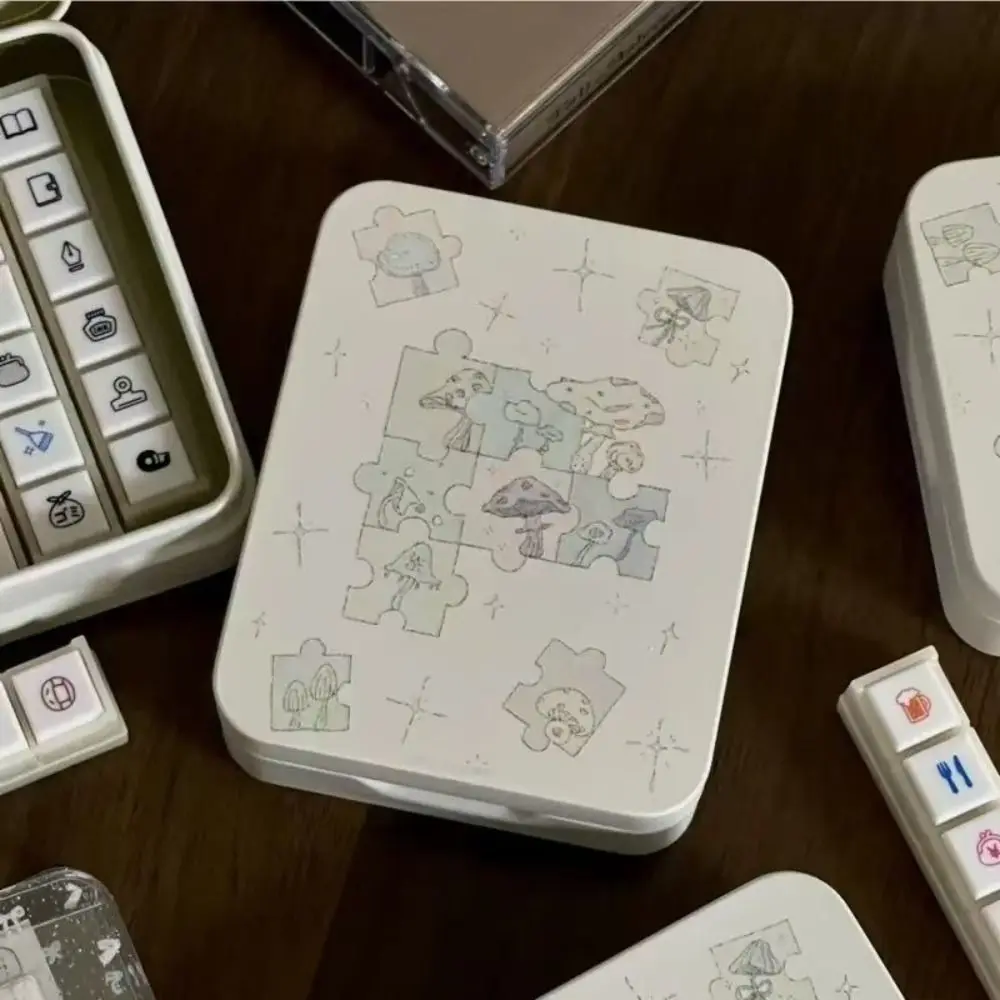 New Cartoon Design Desktop Organizer Box Cute Portable Photocard Storage Box Kawaii Style Multi-functional Stationery Case