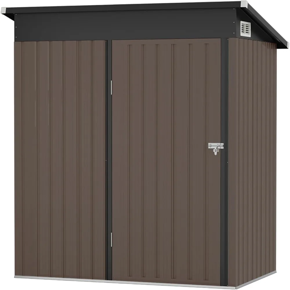 

Outdoor Storage Shed 5' x 3', Steel Utility Tool Shed Storage House with Door & Lock, Metal Sheds Outdoor Storage