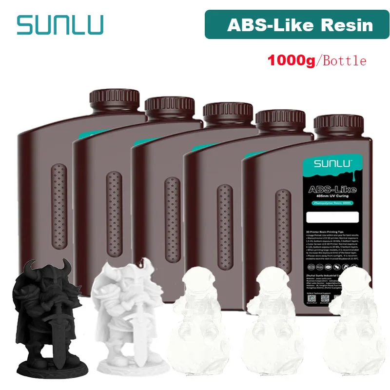 SUNLU 5KG ABS-achtige hars 1000G/fles 405nm UV-uithardende fotopolymeer Snelle 3D-hars voor 2K 4K 6K 8K LCD/DLP/SLA 3D-printers