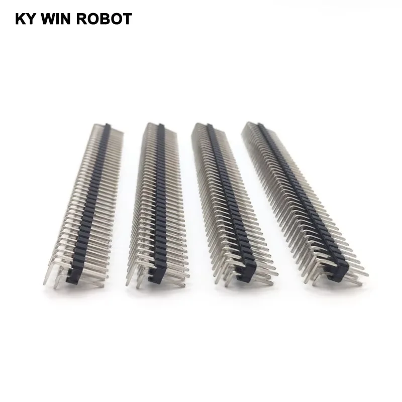 10pcs/lot 90 Degree 2.54mm 2X40P Double Row Curved Needle Pin Header Connector