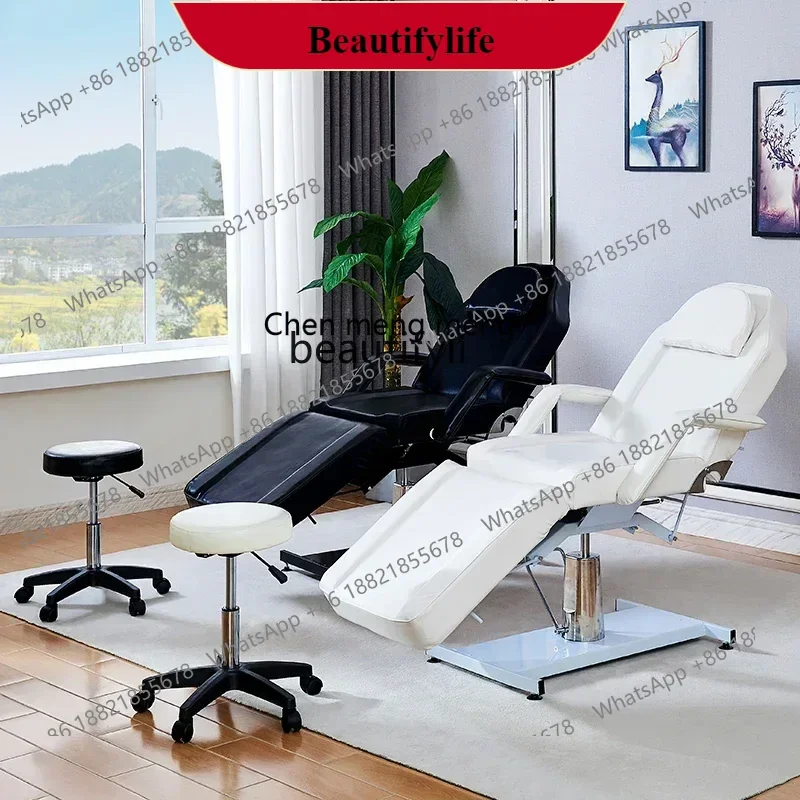 G153  Beauty Salon Folding Facial Bed Multifunctional Tattoo Couch Hydraulic Lifting Beauty Tattoo Bed