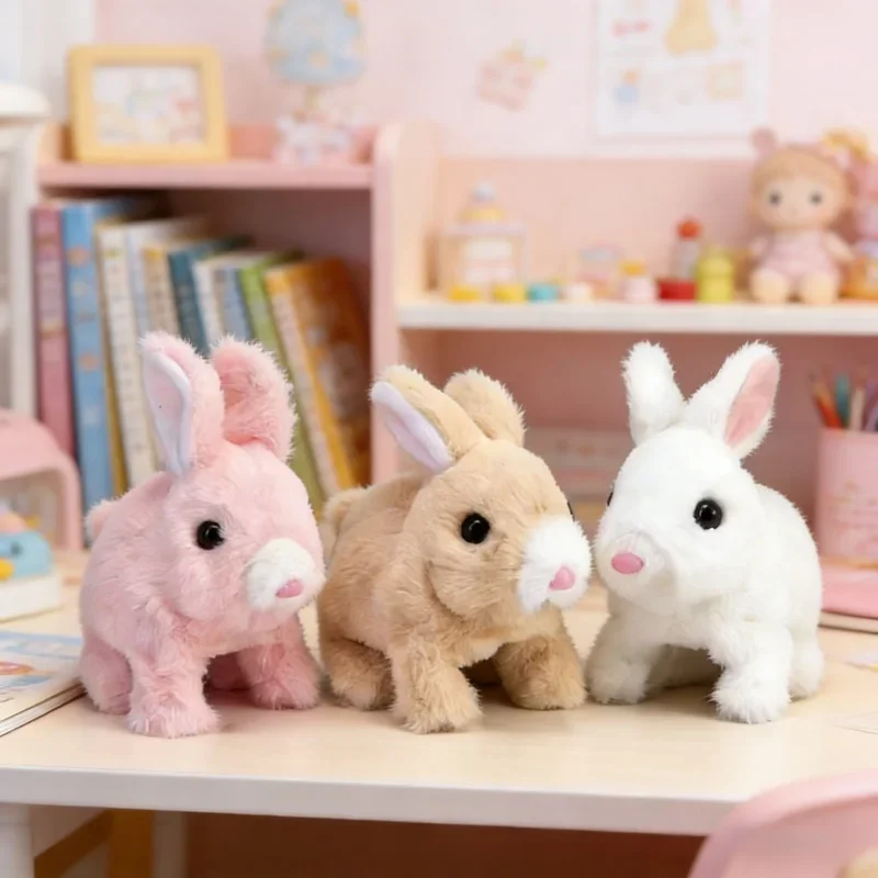 

Robot Rabbit Pet Plush Electronic Bunny Toy Walking Jumping Running Shake Ears Electric Animal Kids Birthday Christmas Gift Toy