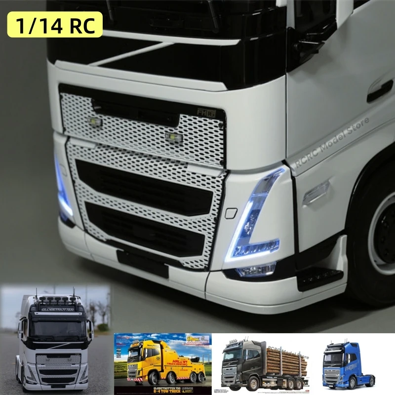 Kit de Faróis e Grade Dianteira FH16 750 para Caminhões Trator RC Tamiya Volvo 8x4 6x4 4x2 1/14 - Peças e Acessórios DIY para Série de Caminhões