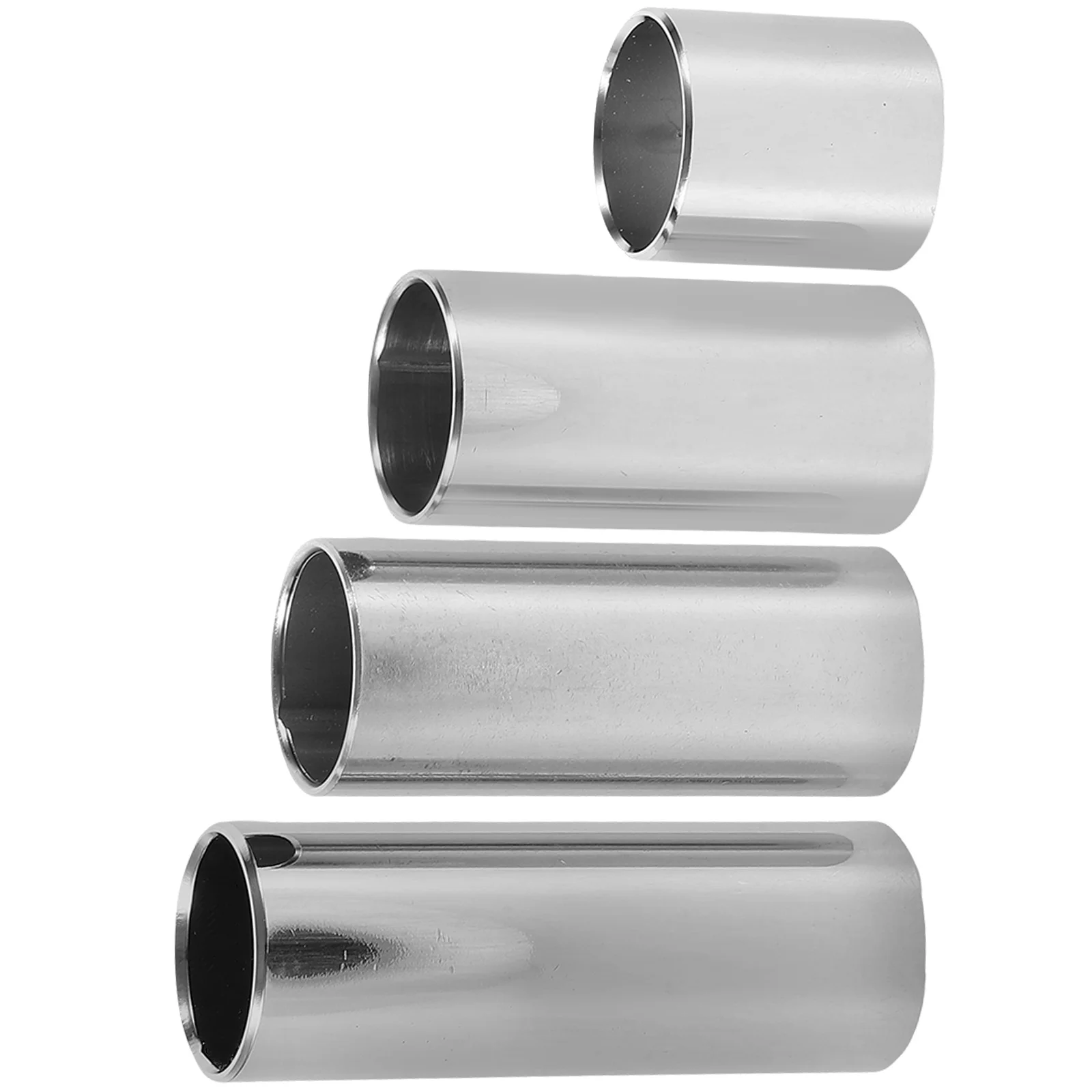 

4 Pcs Guitar Slides Stainless Steel 28mm 51mm 60mm 70mm Acoustic Electric Guitar Accessories Metal Slider Finger Cot Musical