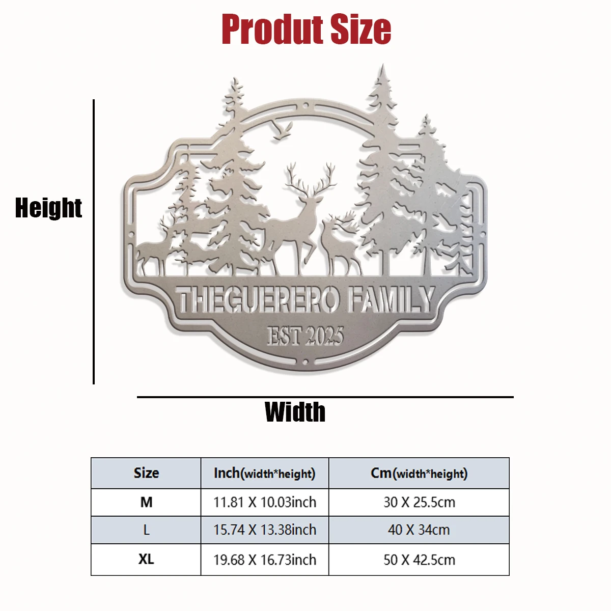 1pc Custom Forest Elk Metal Wall Door Plaque,Home Room Garden Garage Door Fence Farm Decor,House Seasonal Family Gift