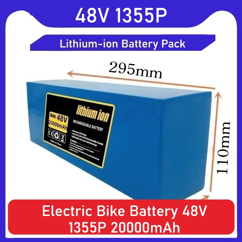 

Electric Bicycle Battery 48V 200Ah 18650 Lithium-ion Battery Pack 13S3P +SM Plug Rechargeable Batteries