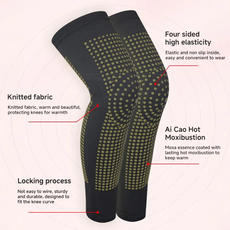 Wormwood Warm Knee Pads For Men And Women, Elderly Joints, Old Cold Leg Protection Sleeves With Extended Straps