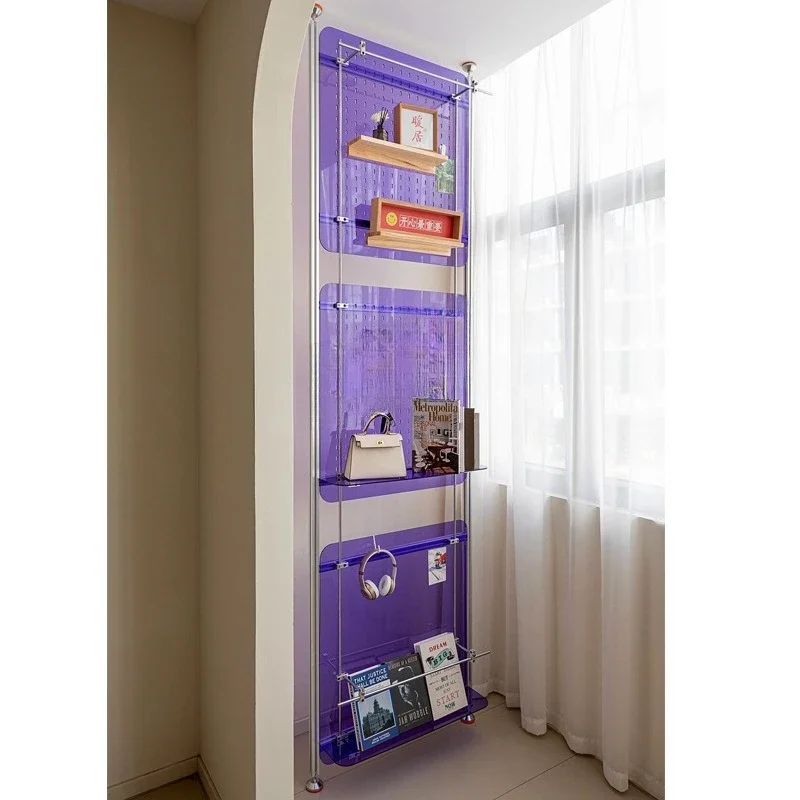 Color acrylic shelves, optical axis multi-layer storage shelves, home display bookshelves