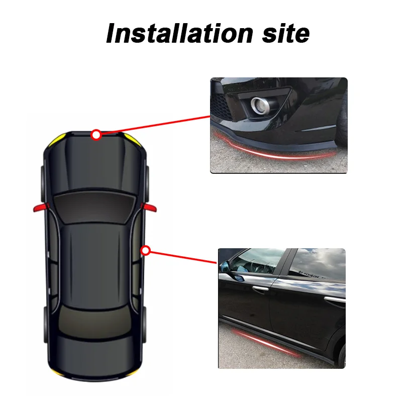 Universal Car Front Bumper Lip Rubber Protector, 2.5m