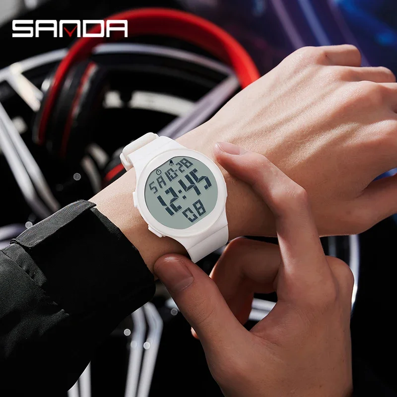 SANDA 2151 Top Brand Sports Men Watches Fashion Countdown Waterproof LED Digital Watch Man Military Wristwatch Relogio Masculino