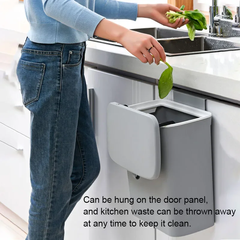 

Кухонный настенный мусорный бак большой емкости с откидной крышкой, дверца шкафа, подвесная корзина для хранения мусора, домашняя комната, туалет, мусорное ведро