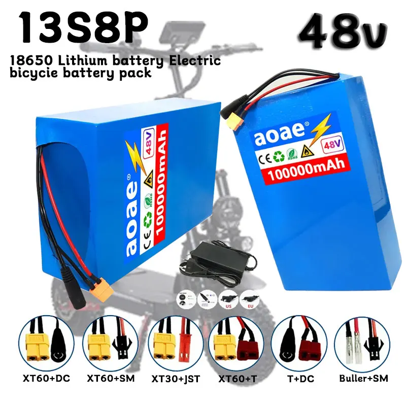 

48V 13S8P 100ah New Full Capacity Power 18650 Lithium Battery Pack Suitable for Electric bicycle battery Air fast transportation