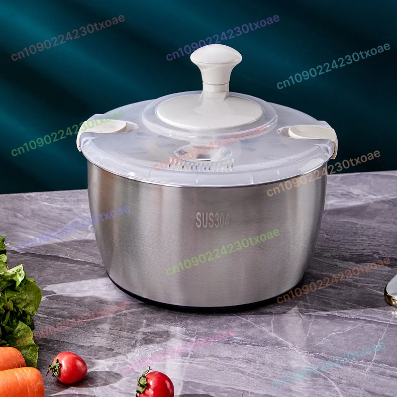 

Stainless Steel Salad Spinner Vegetable Fruit Washer Dryer Dehydrator Kitchen Draining Tool