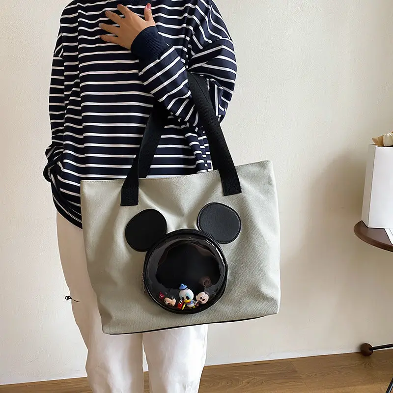 New Disney  cartoon wemen 3D Mickey Minnie Bag Outdoor Shopping Large Capacity Baby Handbag Big lady Shopping Bag