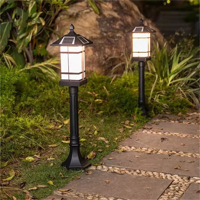 GISELLE Classical Outdoor Lawn Lamp Black Light LED Waterproof Solar Home for Villa Path Garden Decoration