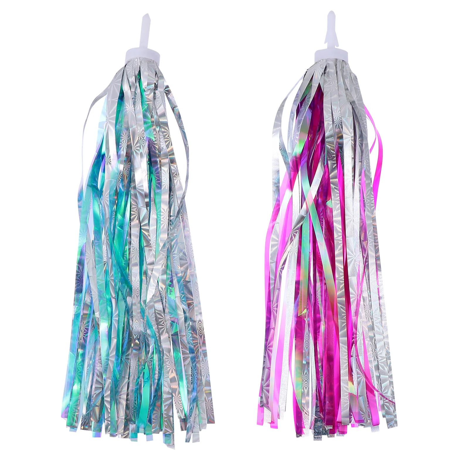 

2Pairs Sparkly Bike Streamers Handlebar Ribbons Scooter Tassels Grip Tassels Bike Accessories Handlebar Ribbon