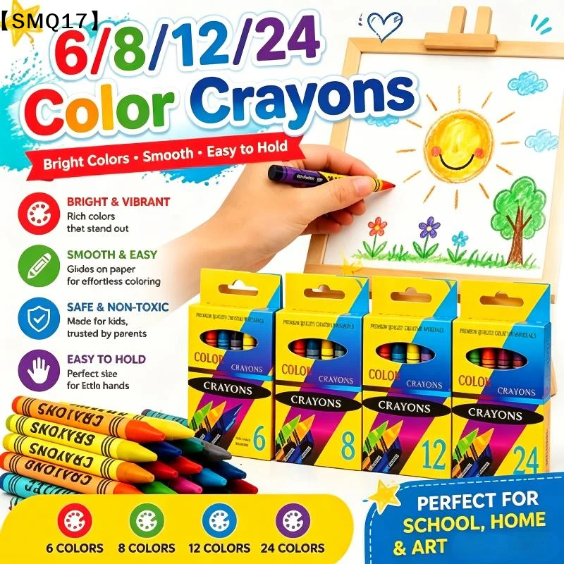 6/8/12/24 Colors Crayon Portable Box Set School Supplies Art Painting Graffiti Pens Stationary Gift【SMQ】