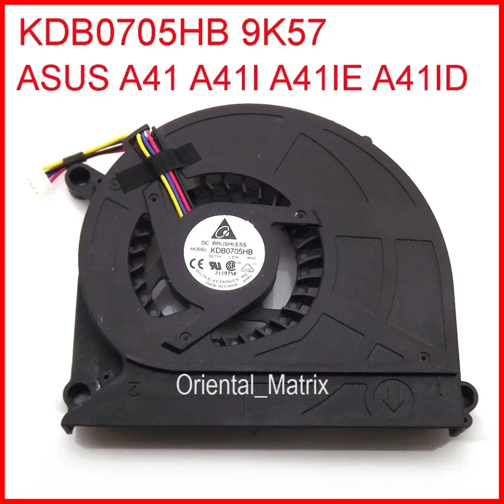 Original New KDB0705HB KSB0705HA DC5V 0.40A Cooler For Asus A41IE A41ID A41 A41I Laptop CPU Cooling Fan