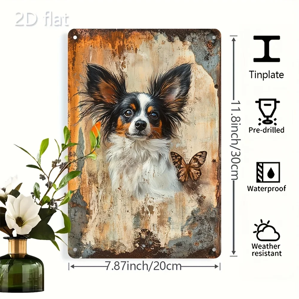 Vintage Metal Dog Sign Rustproof Pet Wall Art 8x12 Inch for Home Bar Garage Outdoor Decor