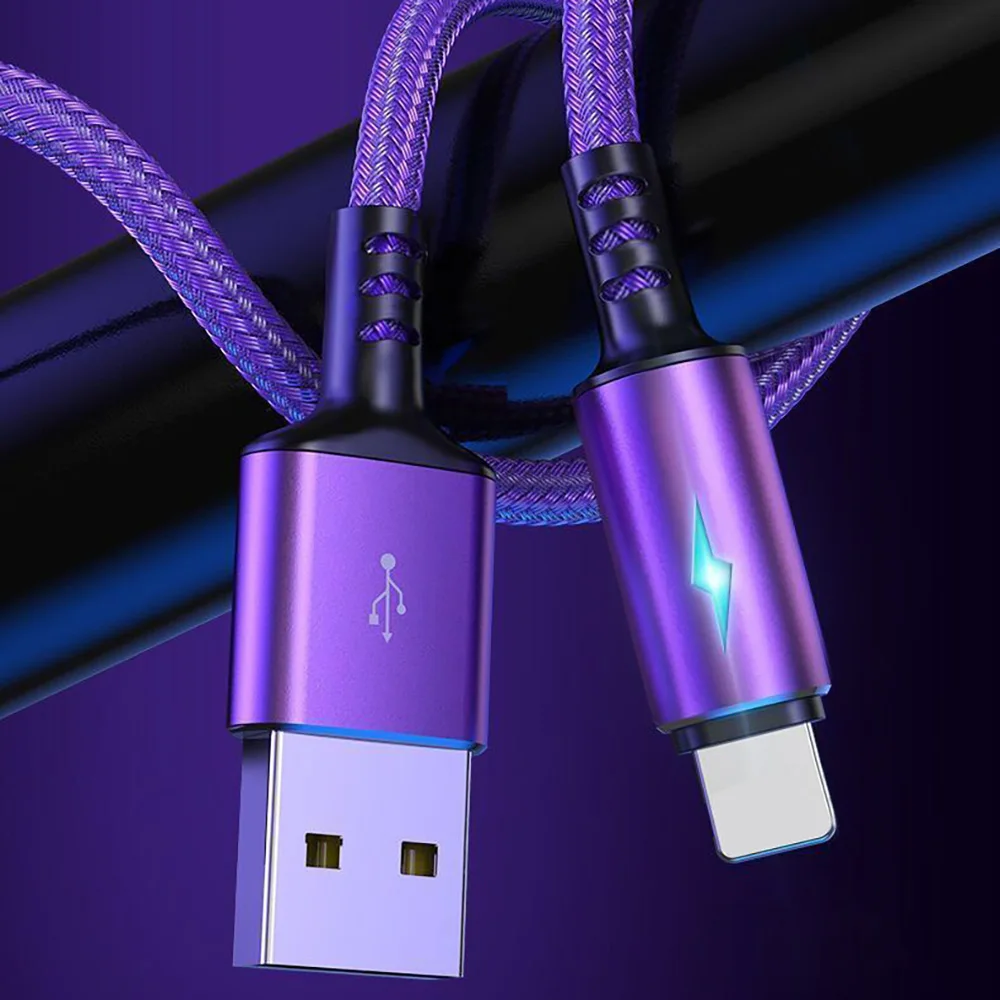 LED Fast Charging 5A USB Type C Cable For Samsung Huawei Xiaomi  Anti-Bending Cable 1.2M For Xiaomi Redmi Poco Type-c Cable