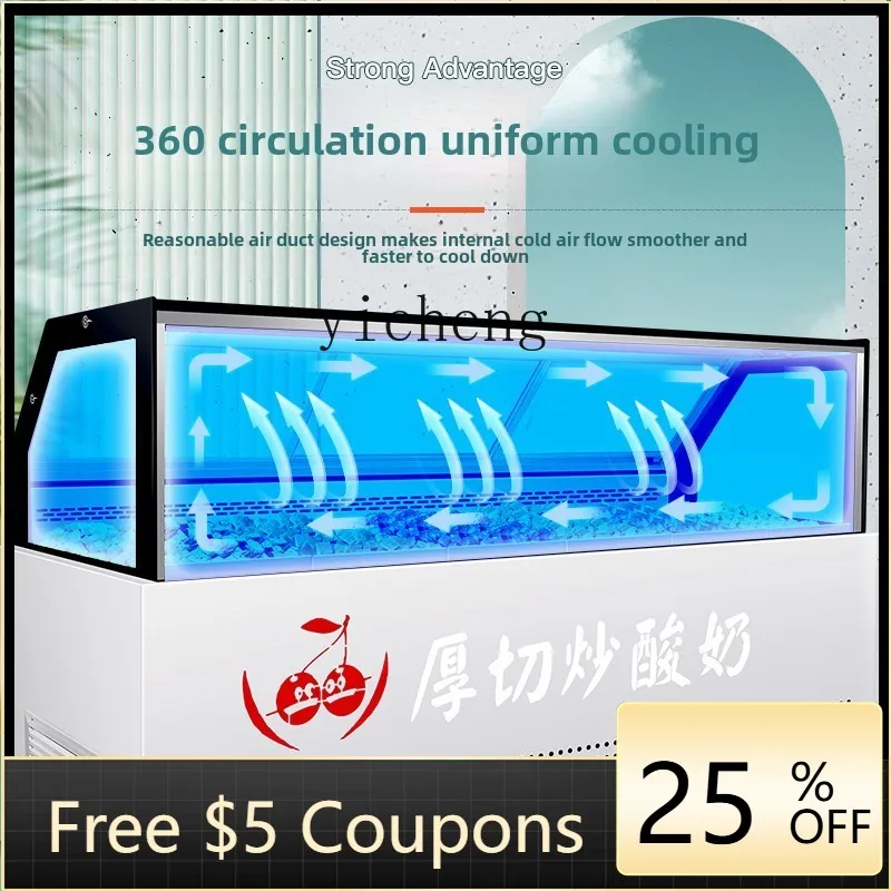 

ABB Fried Yogurt Ice Cream Display Cabinet Skewers Mini Rock Sugar Gourd Refrigerator Seafood Salmon Freezer