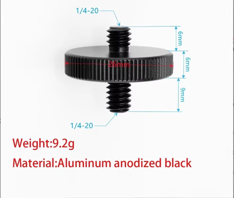 2 قطعة 1/4 بوصة إلى 1/4 أطول وقصير ذكر محول برغي ملولب مسمار مزدوج الرأس للكاميرا ، 1/4-20 محولات ذكر مزدوج fr ترايبود