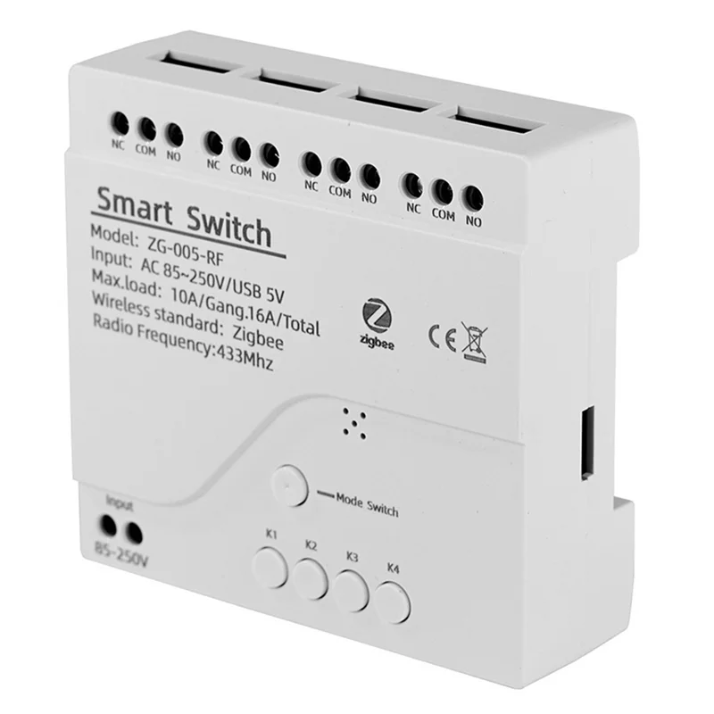 

F-T RF433 Умный дом Автоматизация DIY Выключатель Беспроводное реле Голосовое управление Белый 1 шт.