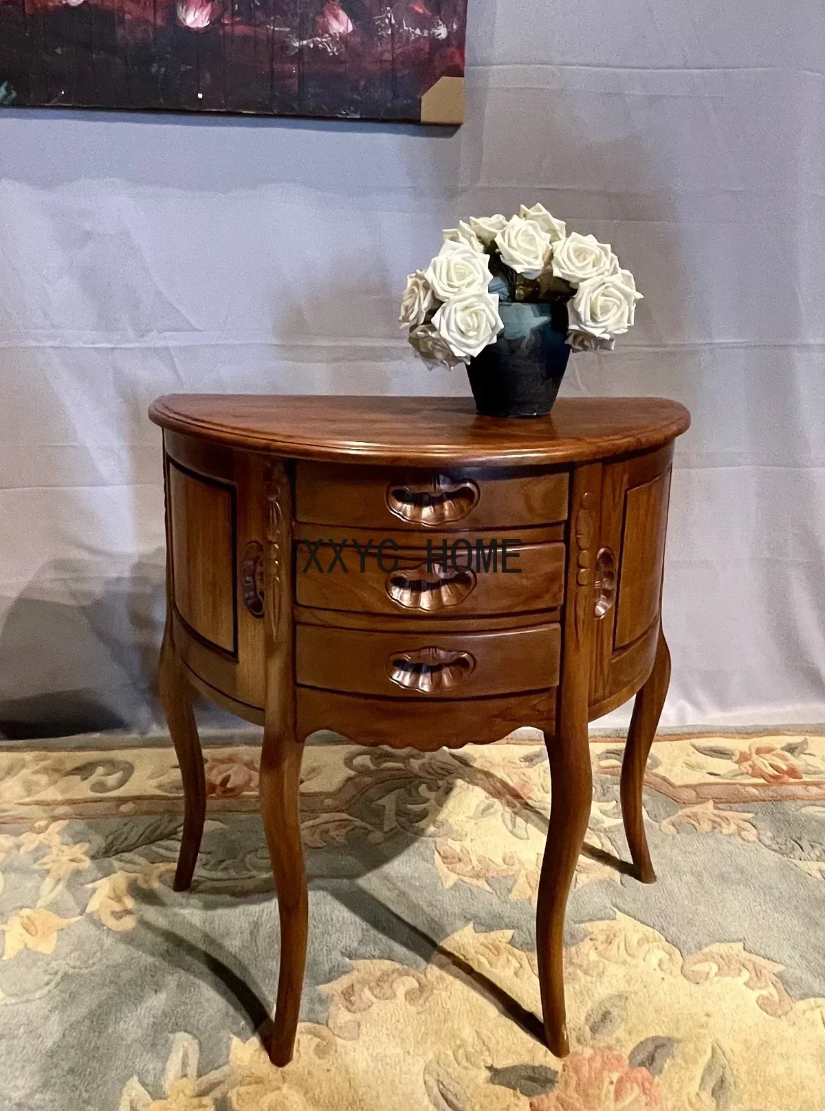 Tafel Massief Houten Console Tafels Halve Tafel B & B Entree Kast Lange Zijtafel Halve Cirkel Console