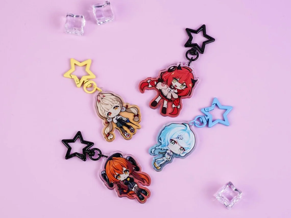 Zenless Zero Zone Keychain Acrylic Red Cliff Character Anime Game Collectible Key Ring for Fans
