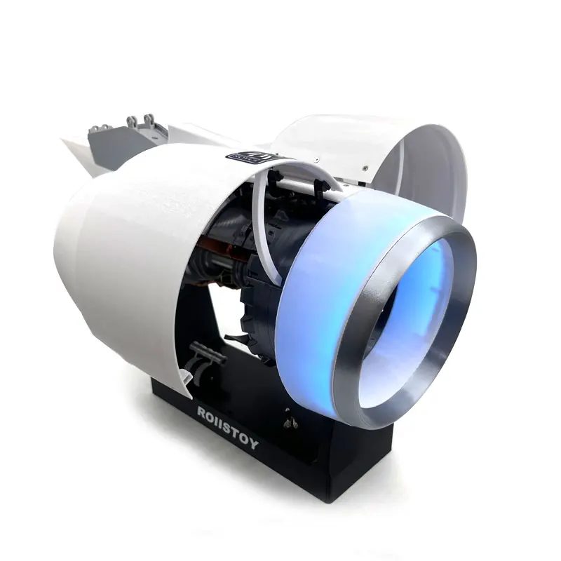 Aircraft Fairing Engine Model Blue Light Engine Adjustable Speed ​​Desktop Toy
