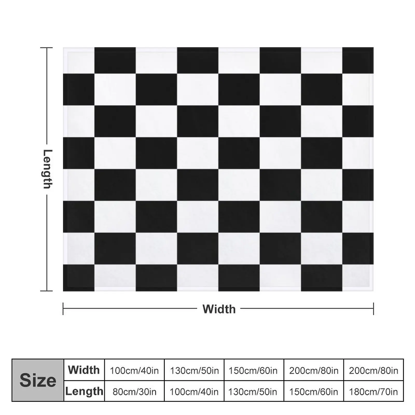 Black White Checker Design Bedspread - Mini Chess Sticker Throw Blanket bed plaid Plush warm for winter Blankets