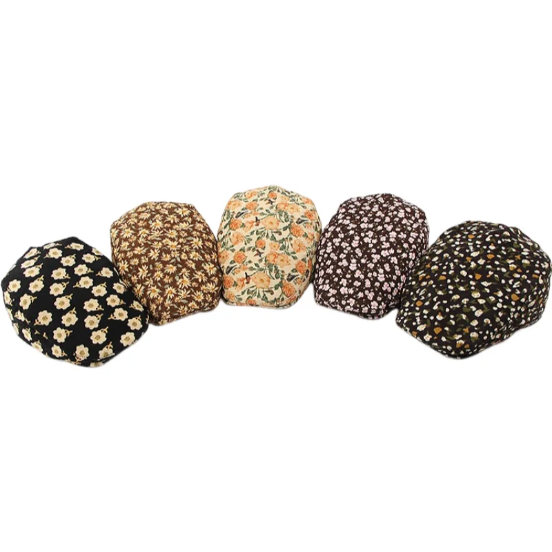 New Leopard Flower Cotton Caps for Men Hats Winter Berets British Western Style Beret Summer Hat for Women Vintage Painter\'s Hat