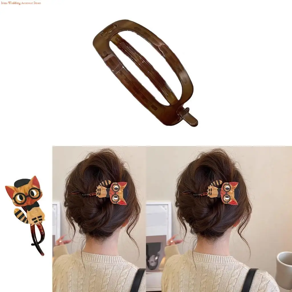 G92D Women Girls Hair Accessories Korean Leopards Print Bows Clip Delicate Design Secure Slip Resistant Hairpin